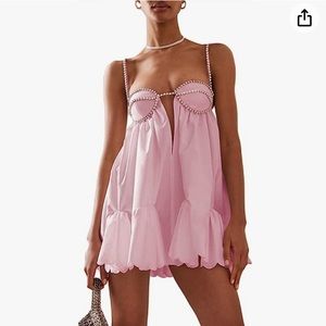 Pink baby doll dress